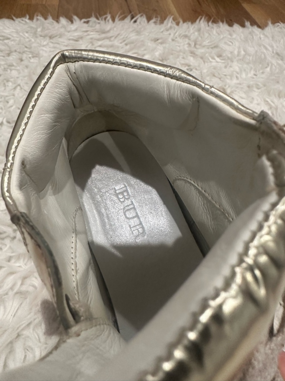 Burberry Metallic Gold High-Top Women's Sneakers - Picture 9 of 9